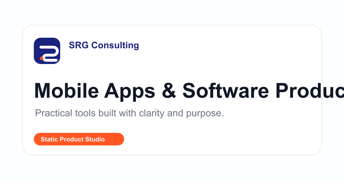 Srg Software SRG Consulting — Mobile Apps & Software Products